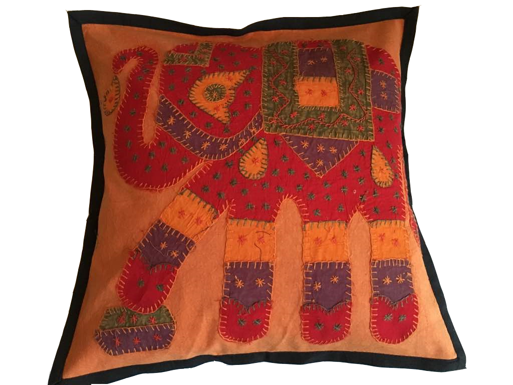 Applique work cushion cover