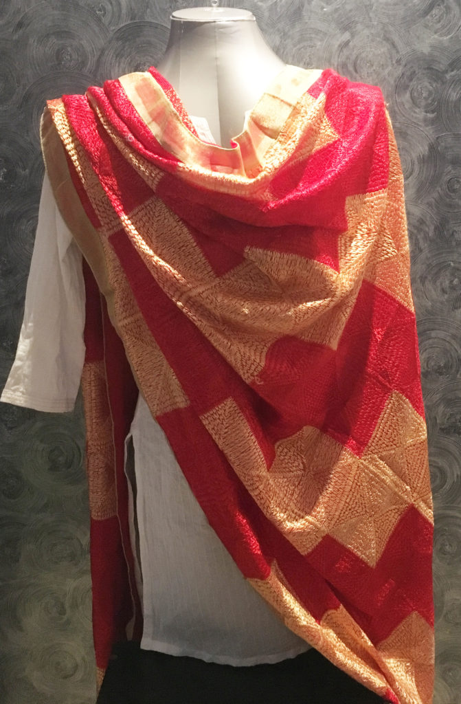 Phulkari Dupatta golden red