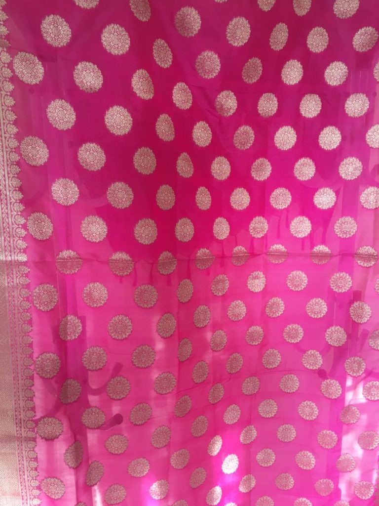 baby pink banarasi dupatta