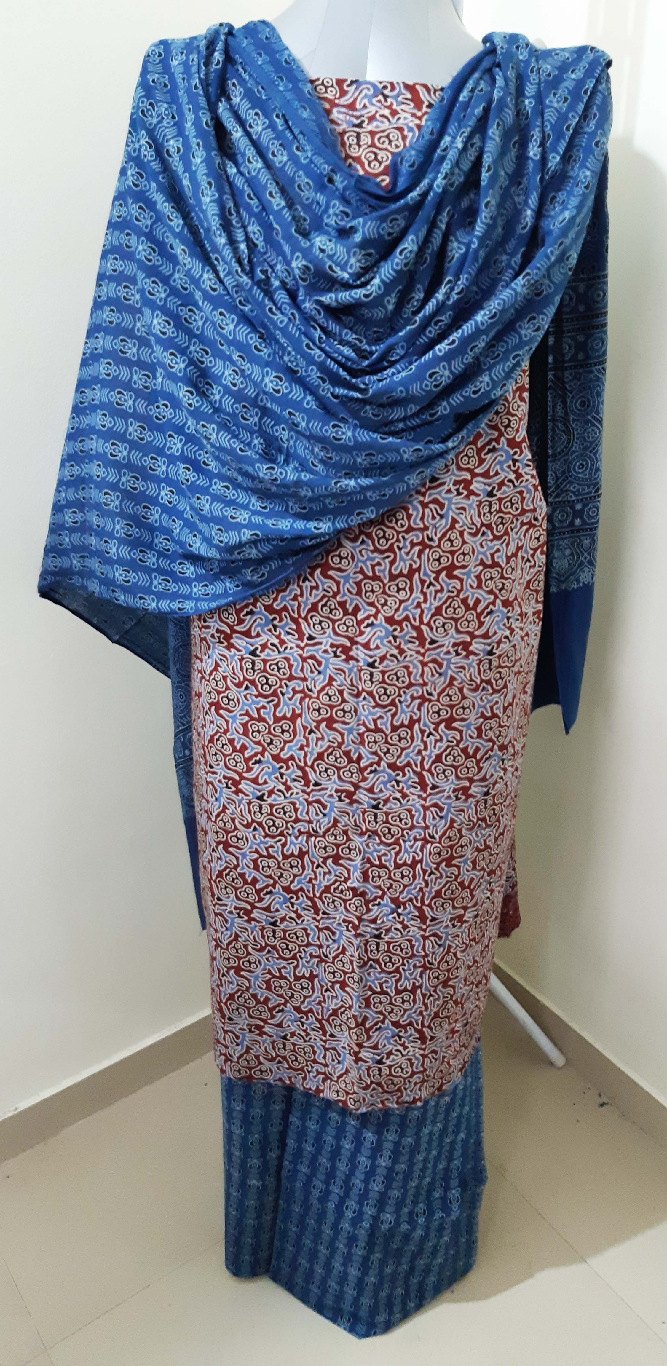 Buy THE JAZZBAAT Unstitched Printed Mirror Work Batik Printed Cotton Salwar  Suits Dress Material with Chiffon Dupatta Unstitched Dress Material For  Women (Blue) Online at Best Prices in India - JioMart.