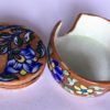 Blue pottery Tea Coaster Set in Brown Color and floral pattern - Image 2
