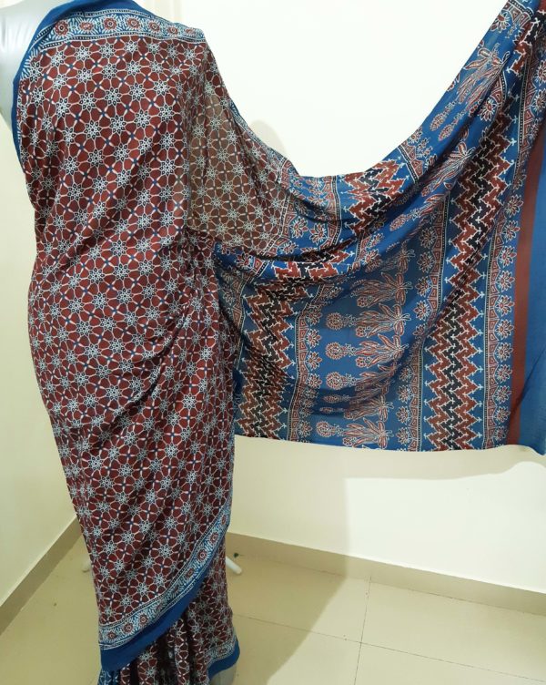 cotton ajrakh sarees