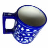 Blue Pottery MUG in blue color with leaf like pattern in white. - Image 2