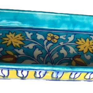 blue pottery platter