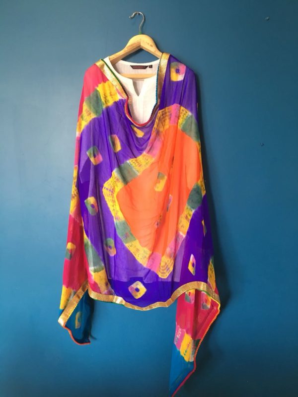 colorful bandhani dupatta