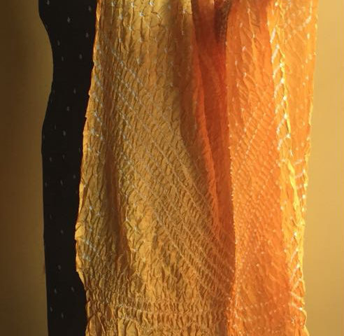 yellow tie dye dupatta