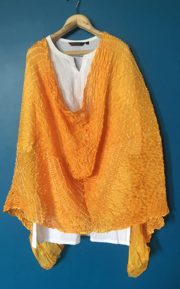 yellow tie dye dupatta