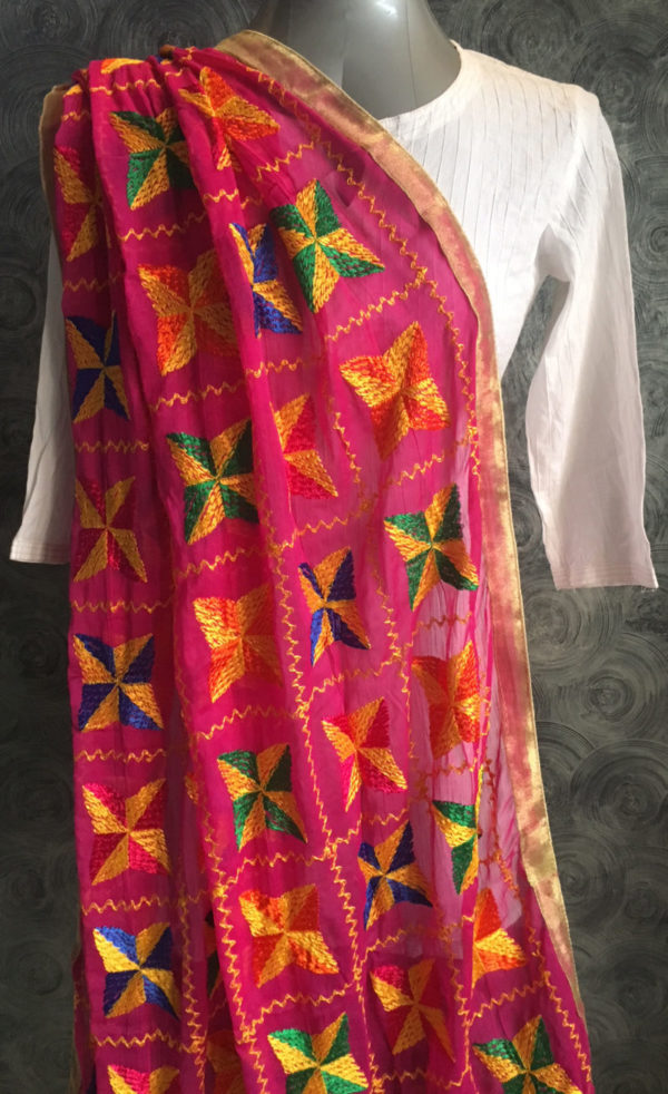 phulkari chiffon dupatta