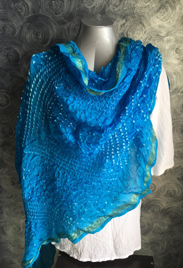 blue tie dye dupatta