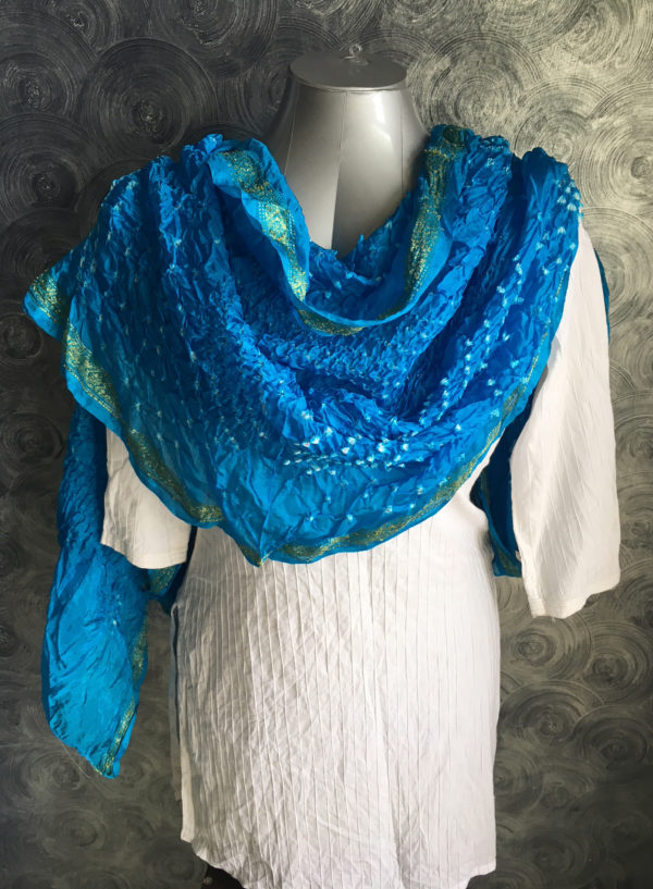 blue tie dye dupatta