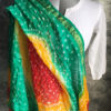 red green yellow bandhani