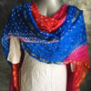 blue orange bandhani dupatta
