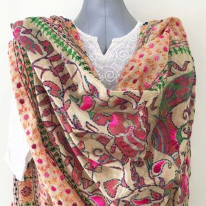 kantha work cotton dupatta