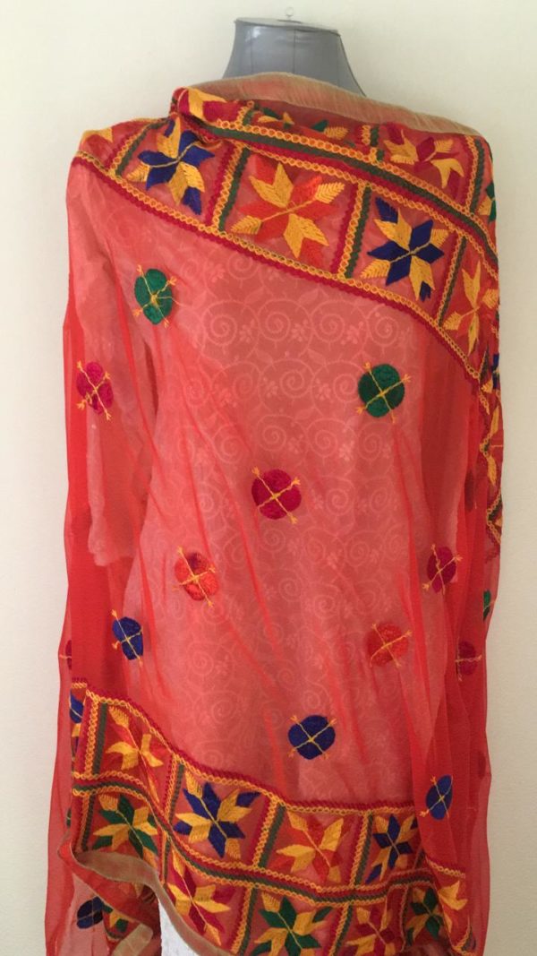 red phulkari dupatta