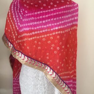 baby pink bandhani dupatta