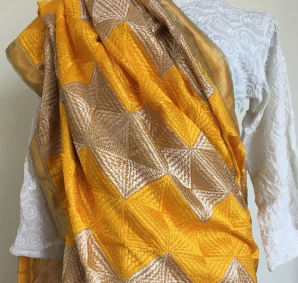 golden phulkari dupatta