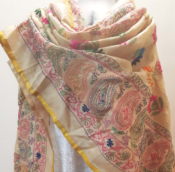 Phulkari kalamkari dupatta