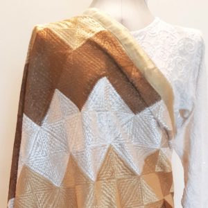 brown and white phulkari bagh