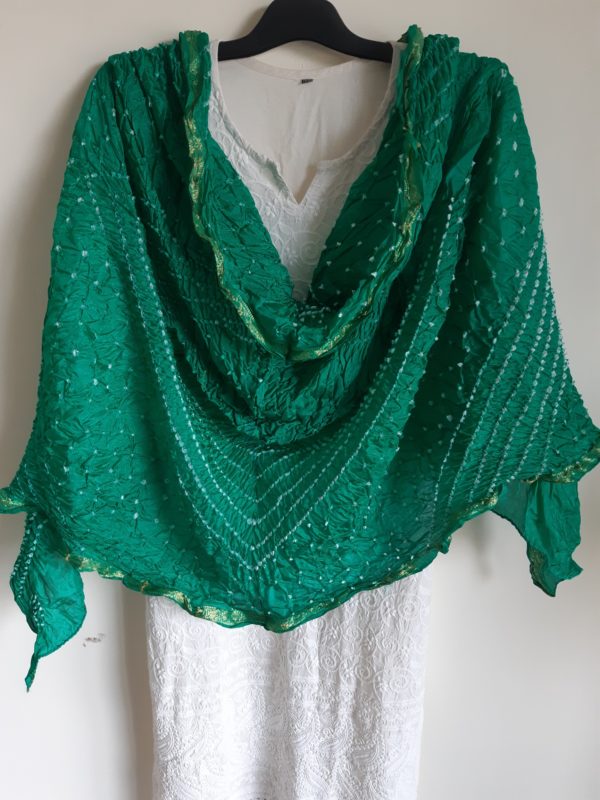 Light Green bandhani dupatta